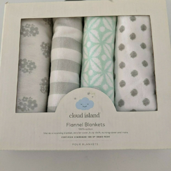 cloud island Other - 3/$35.00 CLOUD ISLAND FLANNEL INFANT BABY RECEIVING BLANKETS 100% COTTON